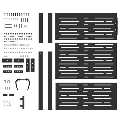 Градинска врата Черно 100 x 150 cm Прахово боядисана стомана