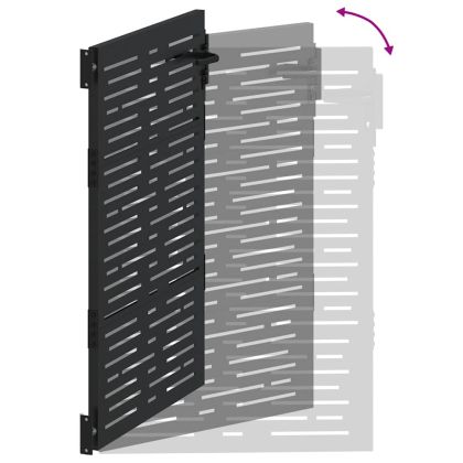 Градинска врата Черно 100 x 150 cm Прахово боядисана стомана