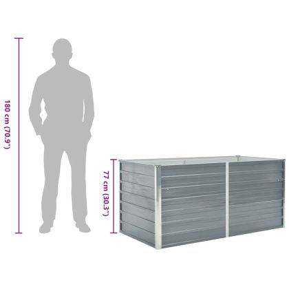 Повдигната градинска леха 160 x 80 x 77 см поцинкована стомана