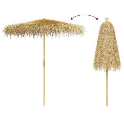 Бамбуков чадър с покрив от бананови листа, 210 см