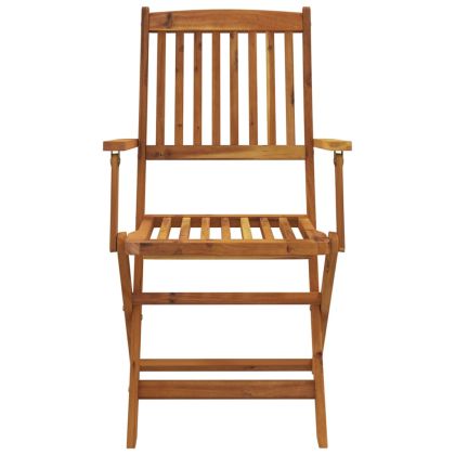 Градински трапезен комплект, сгъваем, 7 части, акация масив