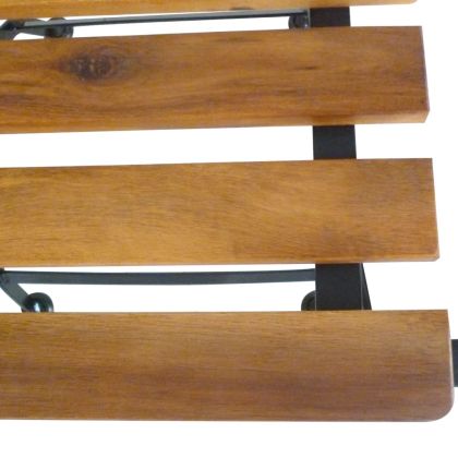 Сгъваеми градински столове, 2 бр, стомана и акация масив