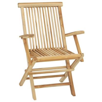 Градински трапезен комплект, 5 части, тиково дърво масив