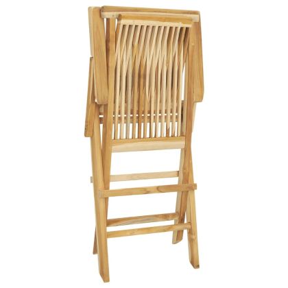 Градински трапезен комплект, 5 части, тиково дърво масив