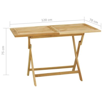 Градински трапезен комплект, 5 части, тиково дърво масив