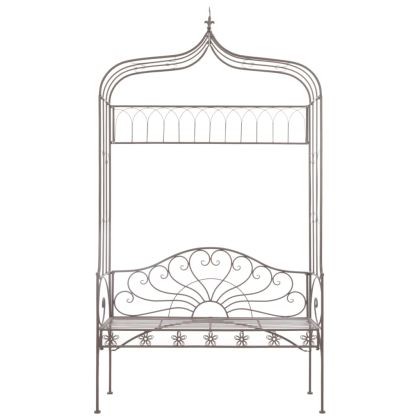 Градинска пейка, 122 см, желязо, антично кафяво