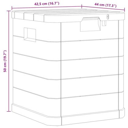 Градинска кутия за съхранение, 90 л, светлосива