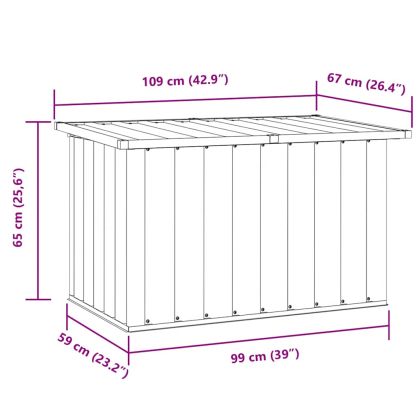 Градински сандък за съхранение, сив, 109x67x65 см
