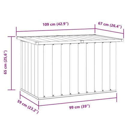 Градинска кутия за съхранение, кафява, 109x67x65 см