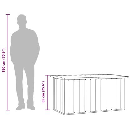 Градинска кутия за съхранение, кафява, 129x67x65 см