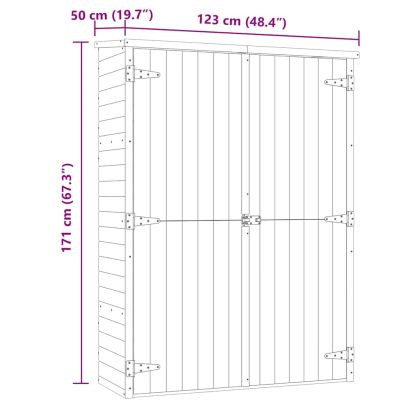 Градинска барака за инструменти, 123x50x171 см, импрегниран бор
