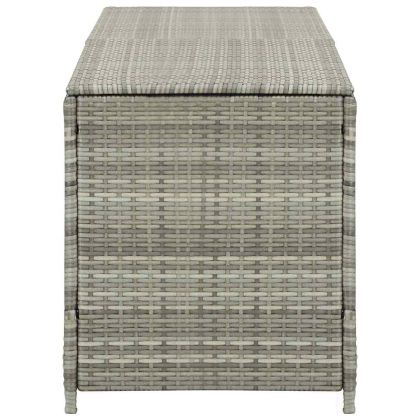 Градински сандък за съхранение, полиратан, 200x50x60 см, сив
