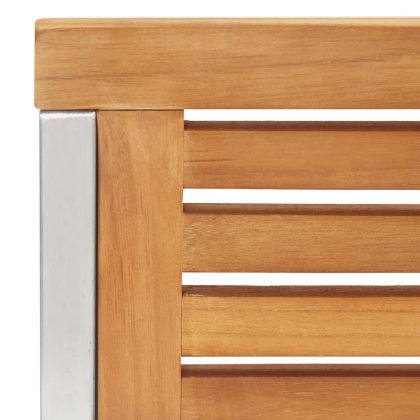 Градински столове 2 бр тиково дърво масив и неръждаема стомана