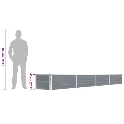 Градинска висока леха поцинкована стомана 320x40x45 см сива