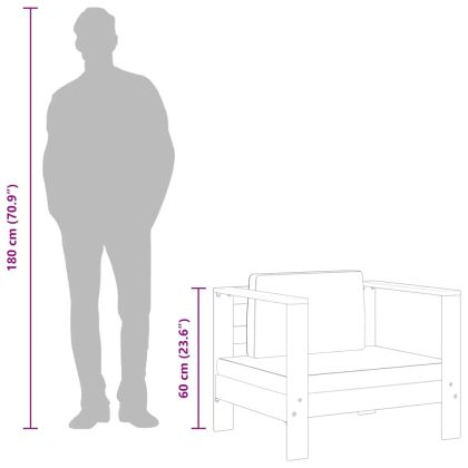 Градинско кресло с тъмносива възглавница, акация масив