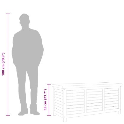 Градински сандък за съхранение, 117x50x55 см, евкалипт масив
