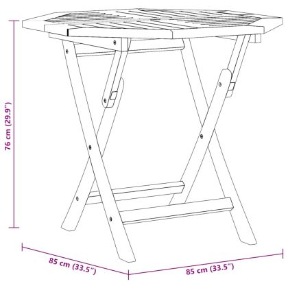 Сгъваема градинска маса 85x85x76 см тиково дърво масив