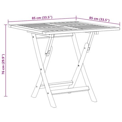 Сгъваема градинска маса 85x85x76 см тиково дърво масив