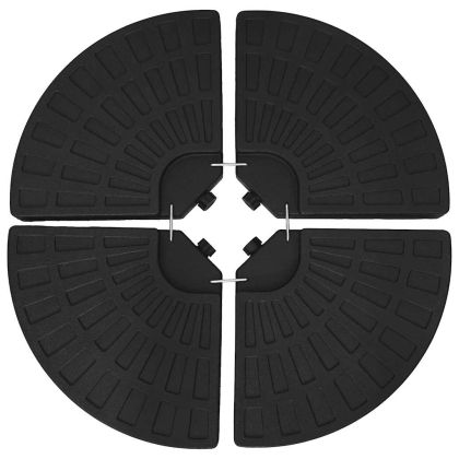 Ветрилообразни основи за чадър, 4 бр, черни