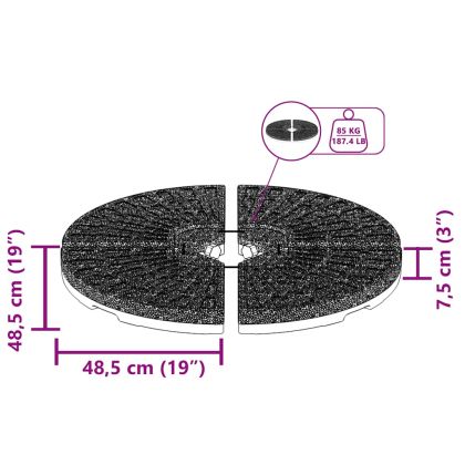 Ветрилообразни основи за чадър, 4 бр, черни