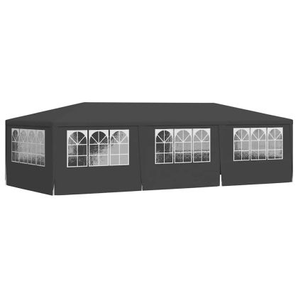 Професионална парти шатра със стени 4x9 м антрацит 90 г/м²