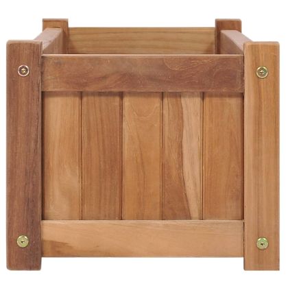 Повдигната леха, 100x30x25 см, тиково дърво масив