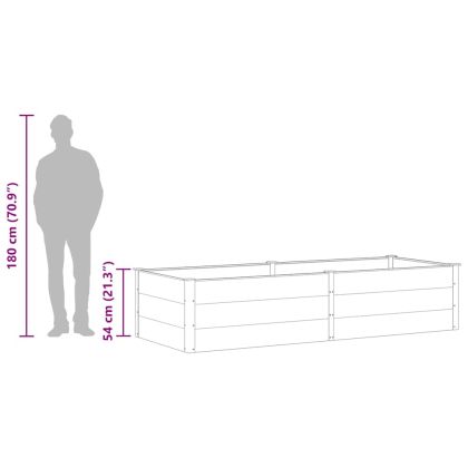 Градинска повдигната леха, 250x100x54 см, WPC, сива