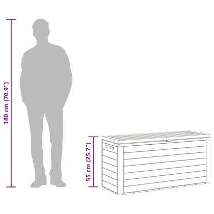 Градински сандък за съхранение, кафяв, 78x44x55 см