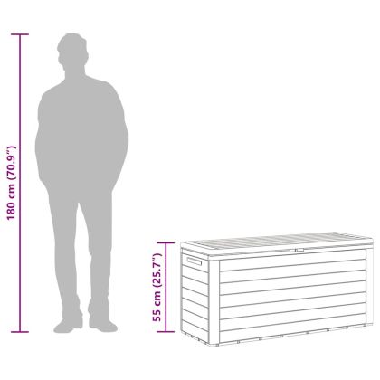 Градински сандък за съхранение, антрацит, 116x44x55 см