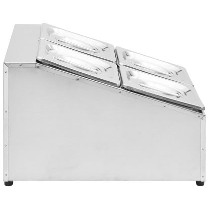 Гастронорм контейнер държач с 4 GN съда 1/6 неръждаема стомана