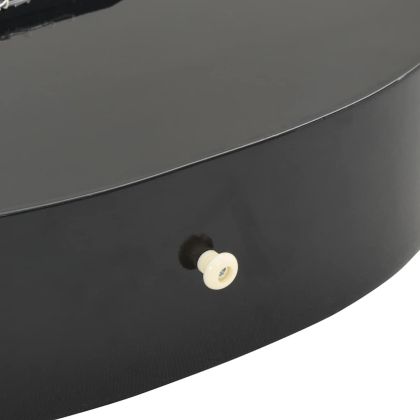 Класическа китара за начинаещи, черна, 4/4, 39", липово дърво