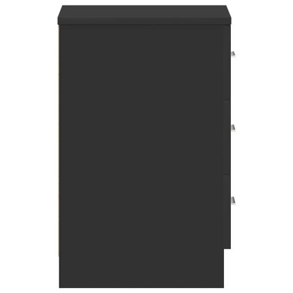 Нощни шкафчета, 2 бр, черни, 38x35x56 см, инженерно дърво