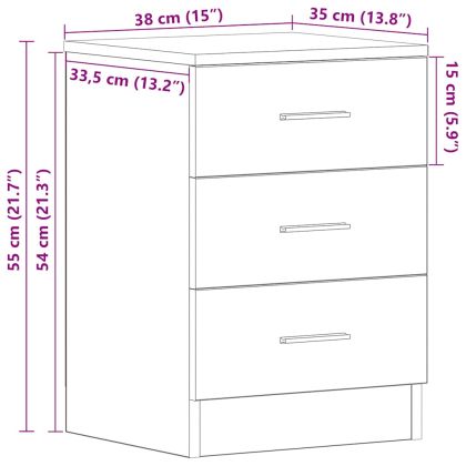 Нощно шкафче, дъб сонома, 38x35x56 см, инженерно дърво