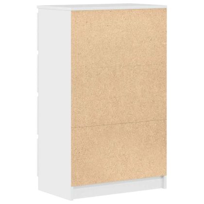 Сайдборд, бял гланц, 60x35x98,5 см, инженерно дърво