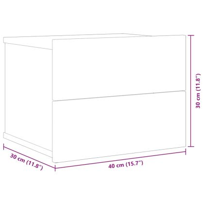 Нощно шкафче, бяло, 40x30x30 см, инженерно дърво