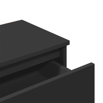 Нощно шкафче, черно, 40x30x39 см, инженерно дърво