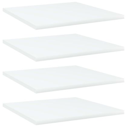 Рафтове за етажерка, 4 бр, бели, 40x40x1,5 см, инженерно дърво