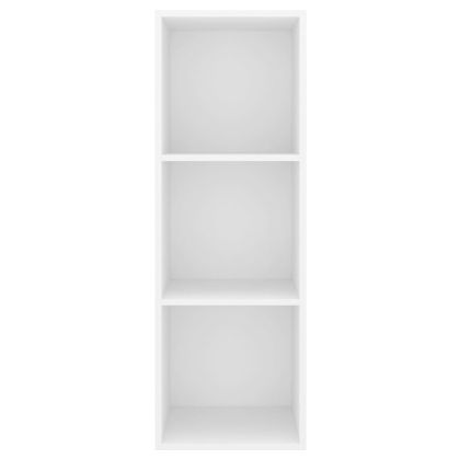 ТВ шкаф за стенен монтаж, бял, 37x37x107 см, инженерно дърво