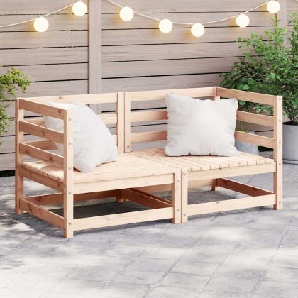 Градински ъглови дивани 2 бр борово дърво масив