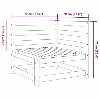 Градински лаундж комплект, 2 части, черен, бор масив