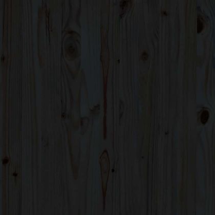 Градински лаундж комплект, 3 части, черен, бор масив