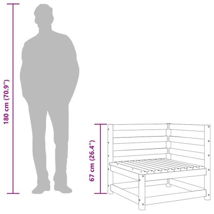 Градински лаундж комплект, 3 части, меденокафяв, бор масив
