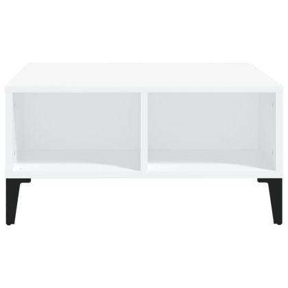 Кафе маса, бяла, 60x60x30 см, инженерно дърво