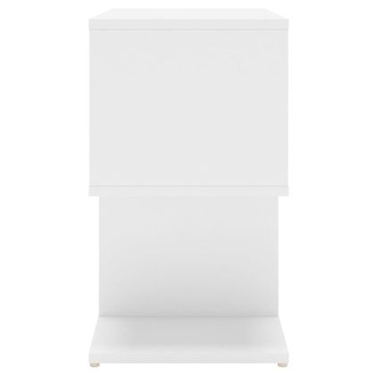 Нощни шкафчета, 2 бр, бели, 50x30x51,5 см, инженерно дърво