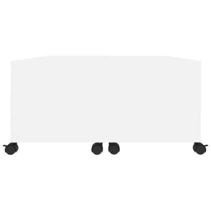 Маса за кафе, бяла, 75x75x38 см, инженерно дърво