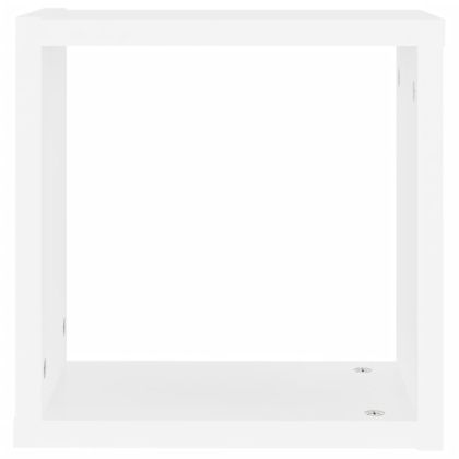 Стенни кубични рафтове, 2 бр, бели, 30x15x30 см