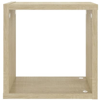 Стенни кубични рафтове, 4 бр, дъб сонома, 26x15x26 см