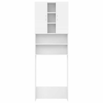 Шкаф за пералня, бял, 64x25,5x190 см