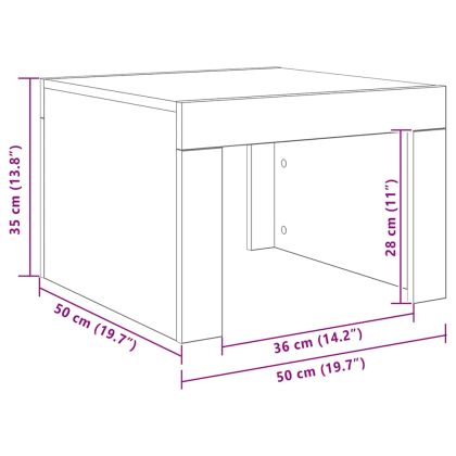 Кафе маса, дъб сонома, 50x50x35 см, инженерно дърво
