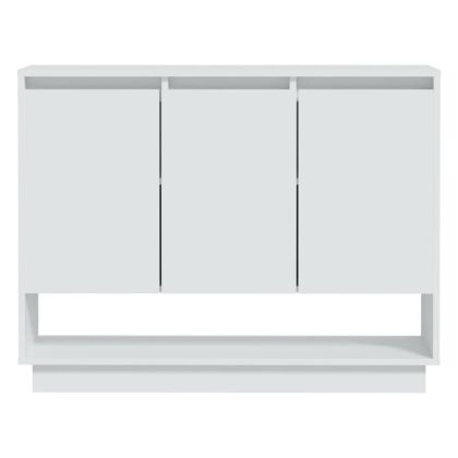 Сайдборд, бял, 97x31x75 см, инженерно дърво